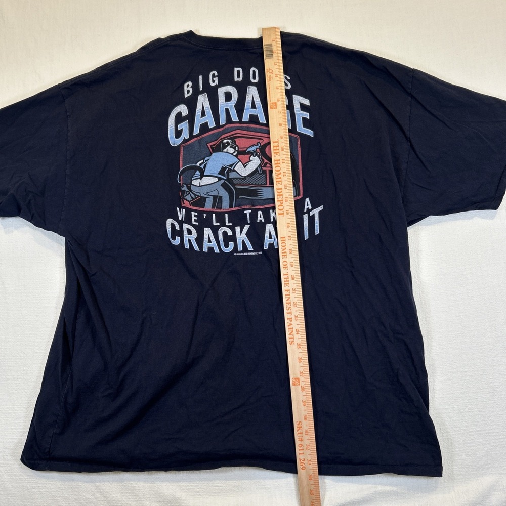 Big Dogs Men's 5XL Black Shirt 'Big Dogs Garage We'll Take A Crack' 100% Cotton - Picture 4 of 10